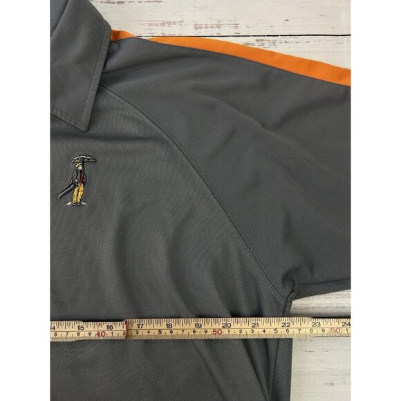 Dunning Performance Golf Polo Shirt Men XL Gray Poly Short Sleeve Golfer Logo - Picture 10 of 12